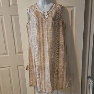 Sleeveless Brown Patterned Dress